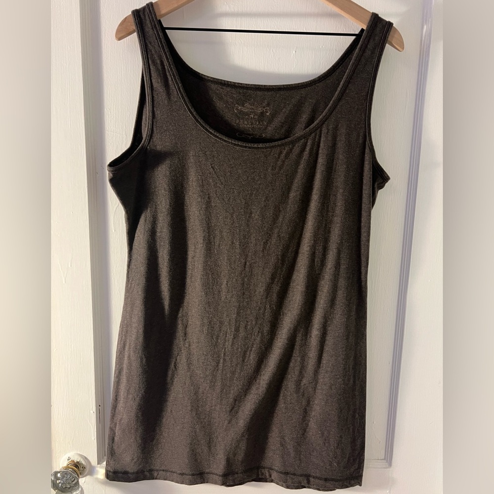 Peruvian Connection Brown Tank Top